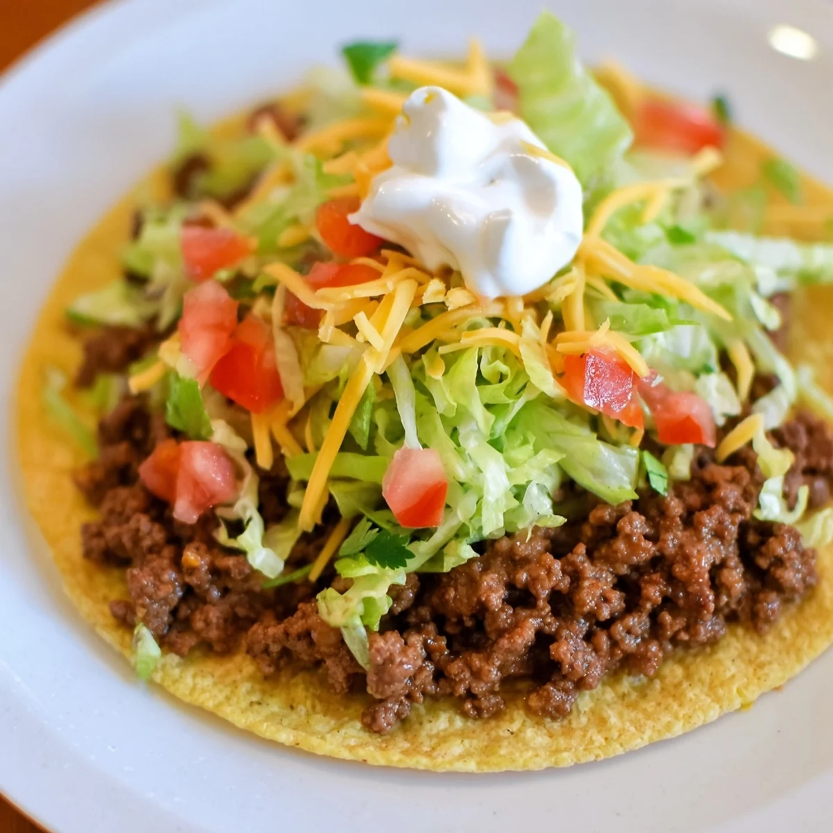 Freshly made Beef Tacos with Homemade Taco Seasoning, filled with juicy beef and topped with shredded lettuce and cheese.