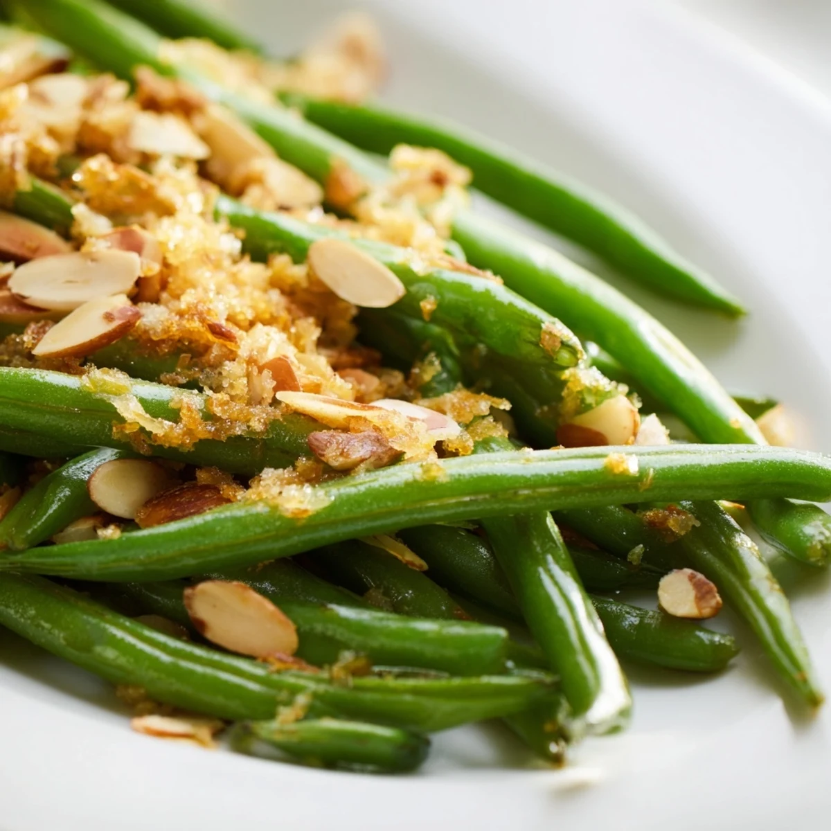 Serve this easy vegetarian Lemon Garlic Green Beans with Almonds alongside roasted chicken or salmon for a quick, gluten-free family dinner.