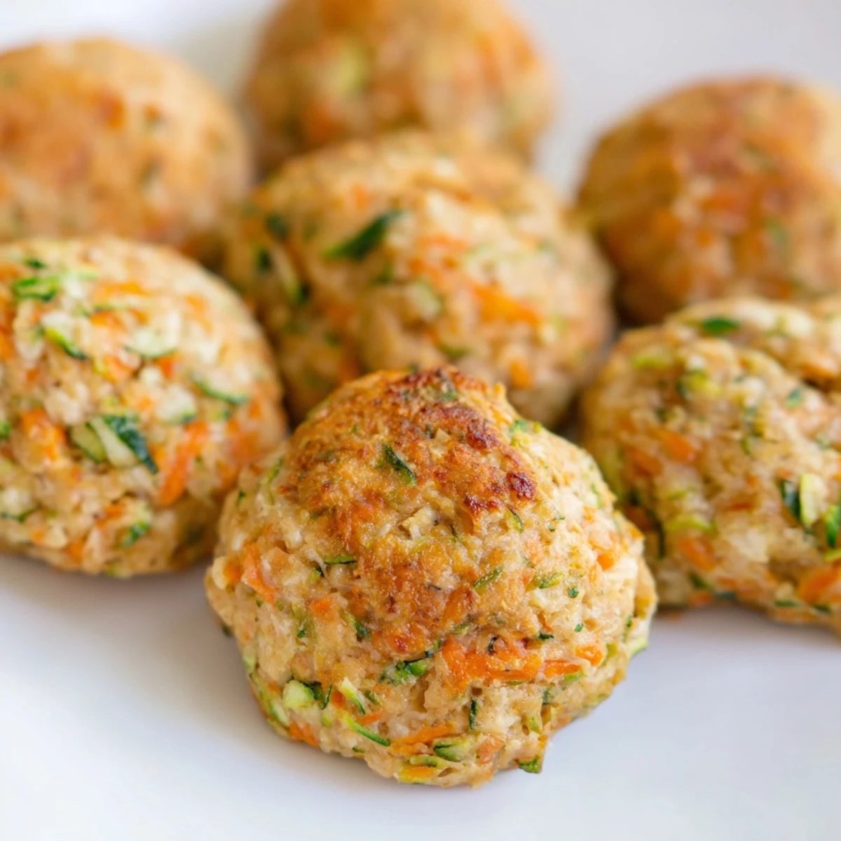 Golden-brown Turkey Snack Bites, fresh from the oven, showcasing a tender, baked texture perfect for a healthy high-protein appetizer or game day snack.