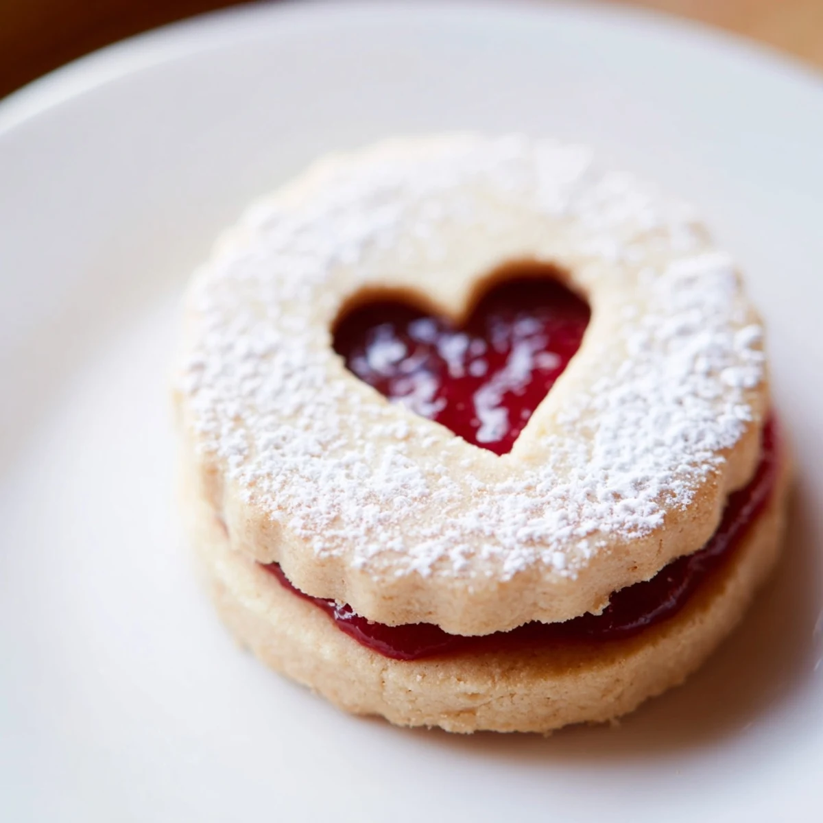 Golden Raspberry Linzer Cookies are displayed on a festive platter, perfect for holiday gatherings.