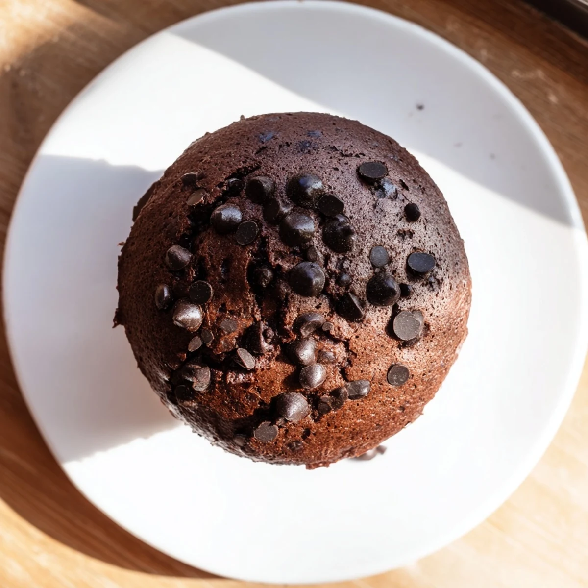 Golden-brown Chocolate Muffin Tops with Chips cooling on a wire rack, their cracked tops revealing gooey melted chocolate inside.