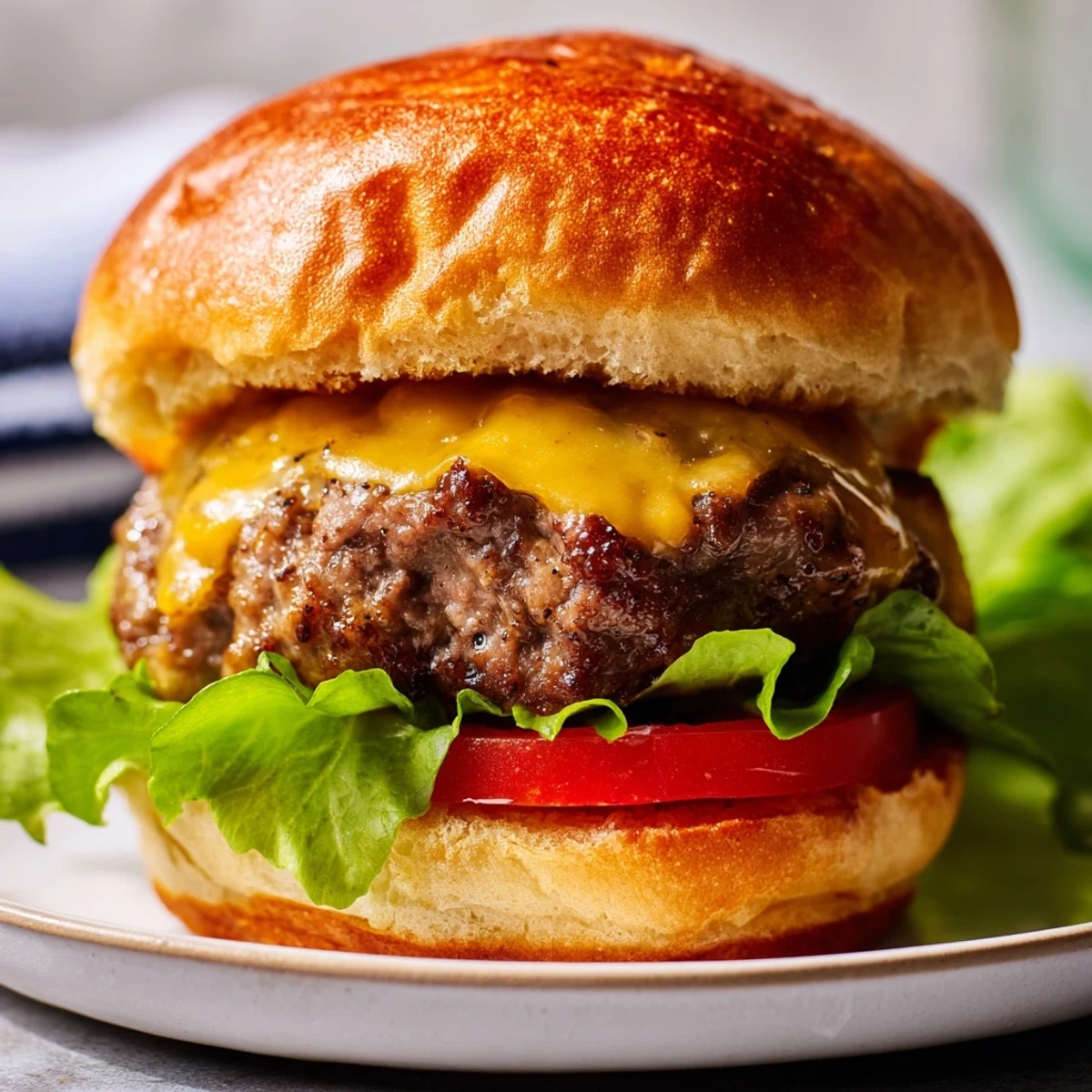 Homemade beef sliders with melted cheddar on toasted buns, garnished with tomato and lettuce for an easy weeknight meal.