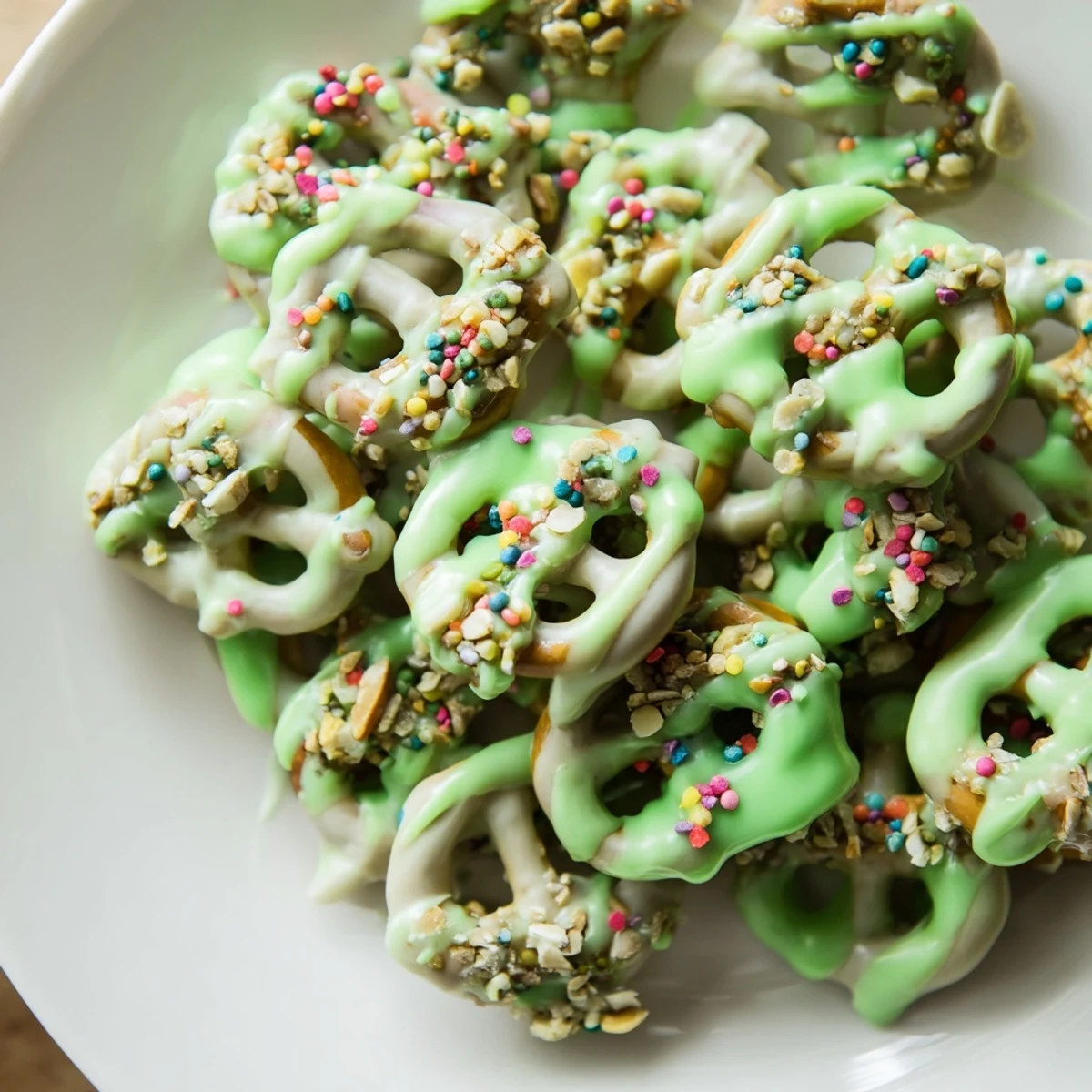 Pretzel Treats Green Chocolate