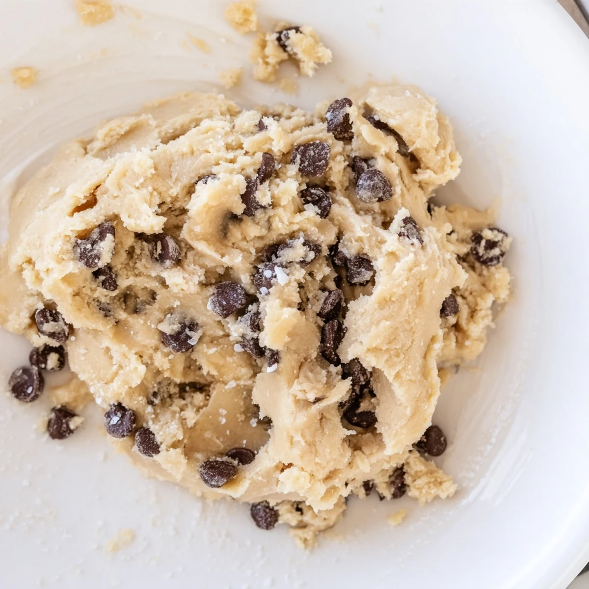 A close-up view of creamy, sugar-free Edible Keto Cookie Dough on a wooden board, perfect for a guilt-free snack.