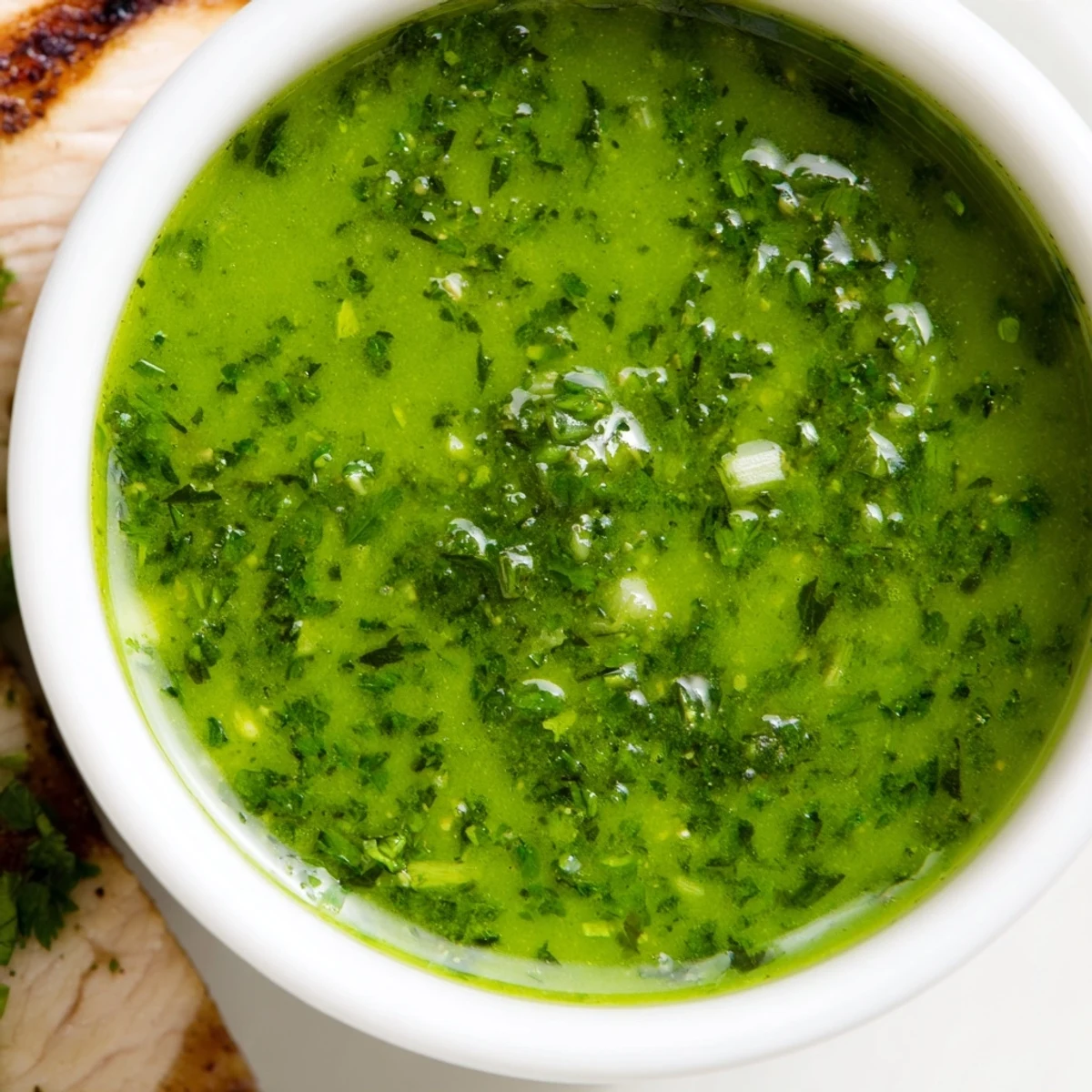 Fresh homemade Thai cilantro sauce with garlic and lime, perfect for dipping spring rolls