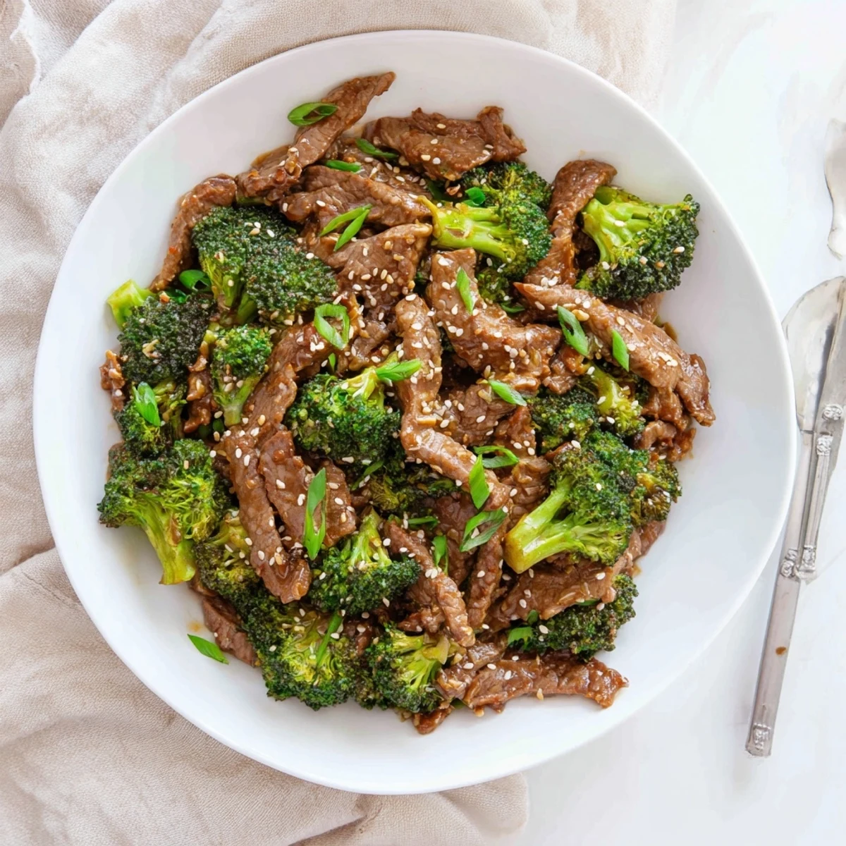 Served over white rice with sesame seeds this Instant Pot Beef and Broccoli features thick caramelized sauce