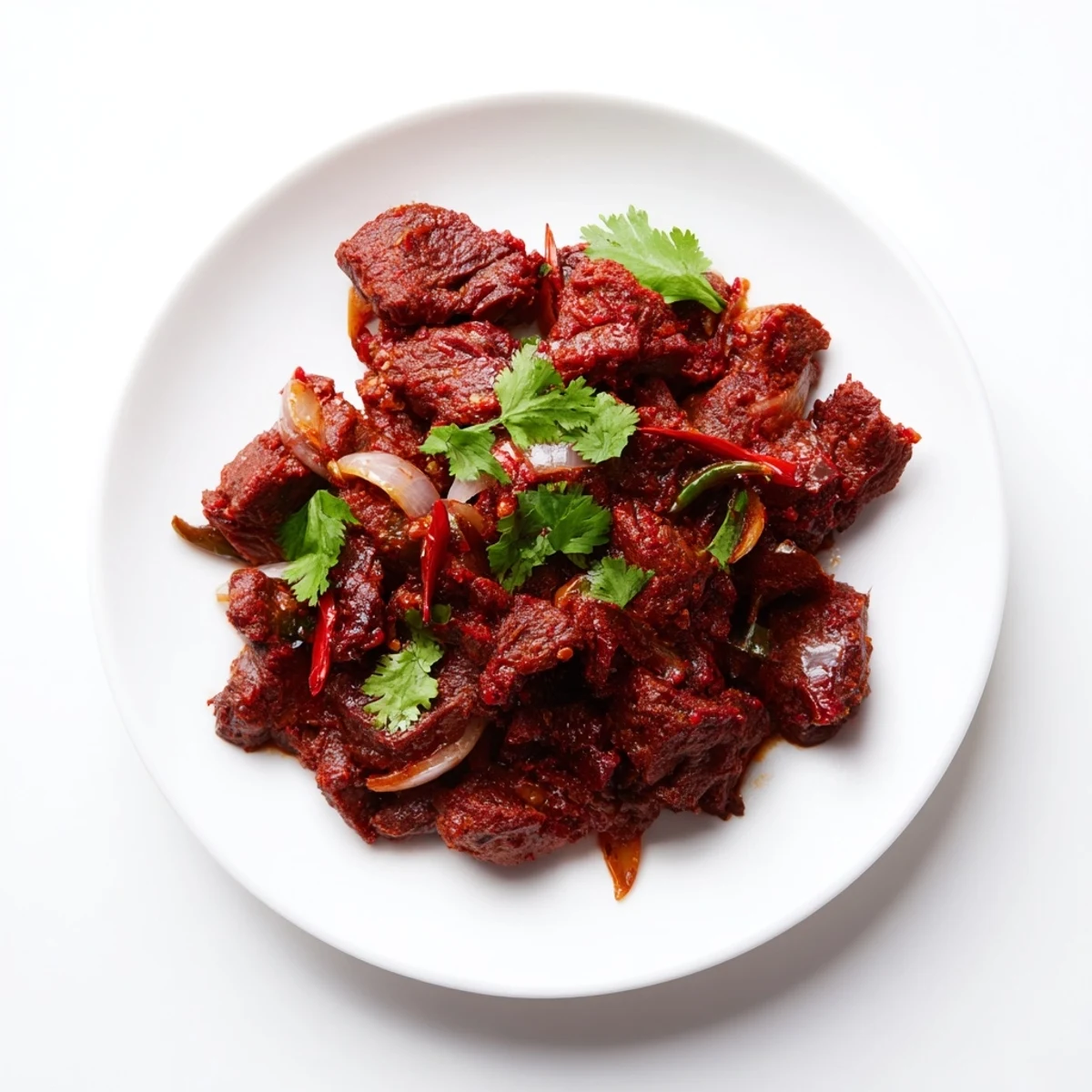 Slow Cooker Chili Colorado featuring tender beef chunks swimming in rich red chili sauce