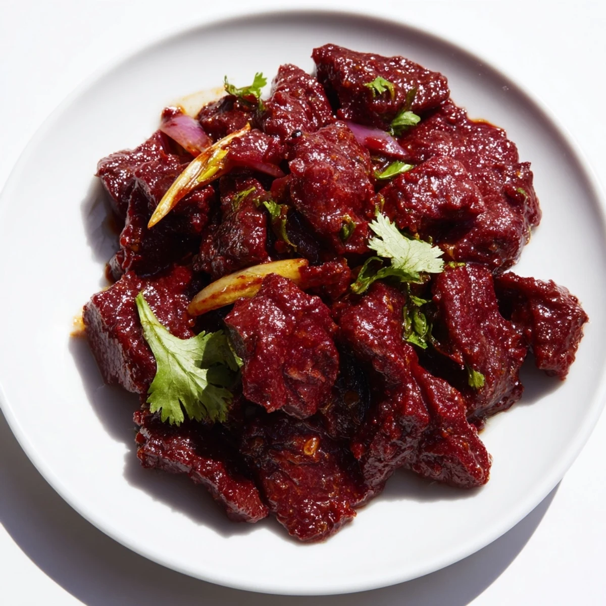 Savory Slow Cooker Chili Colorado showcasing fork-tender beef in deep burgundy chili gravy