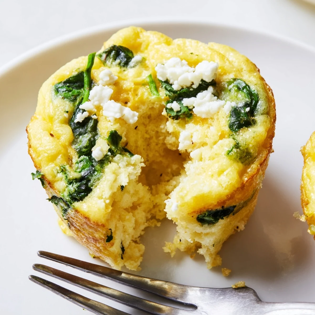Savory spinach and feta egg muffins ready for breakfast or healthy meal prep