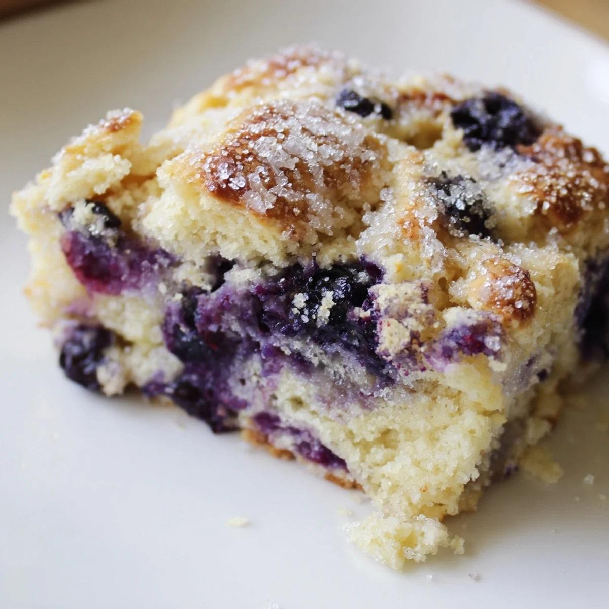 Soft baked blueberry biscuits piled on a plate, showcasing tender layers and juicy blueberry pockets