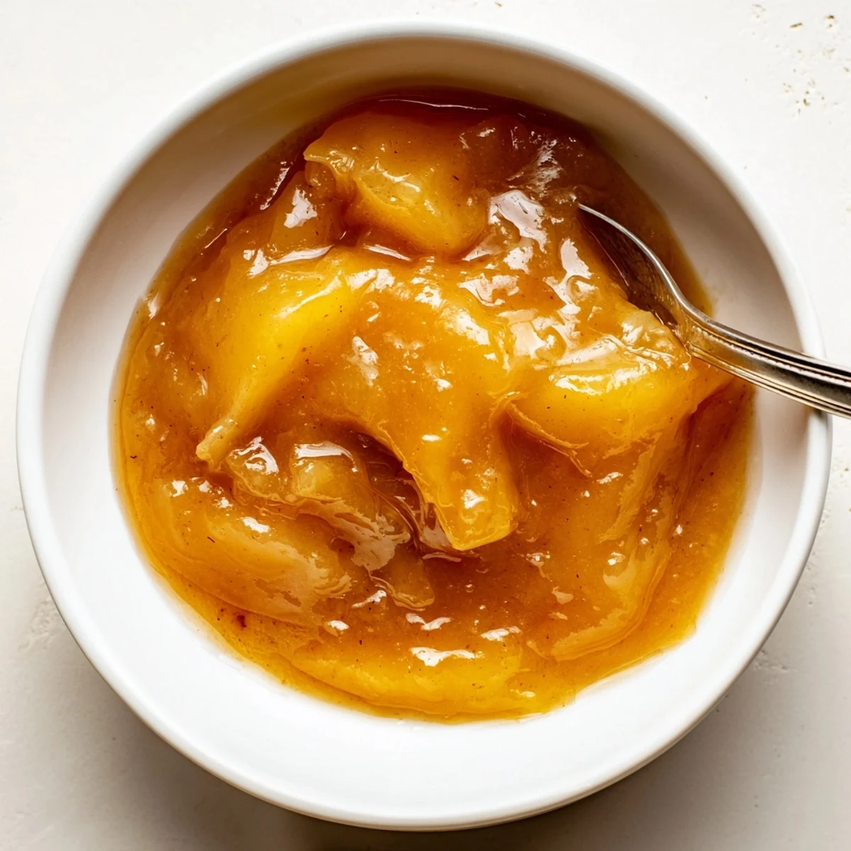 Warm Fall Caramel Apple Jam spooned over buttered toast, sticky amber ribbons.