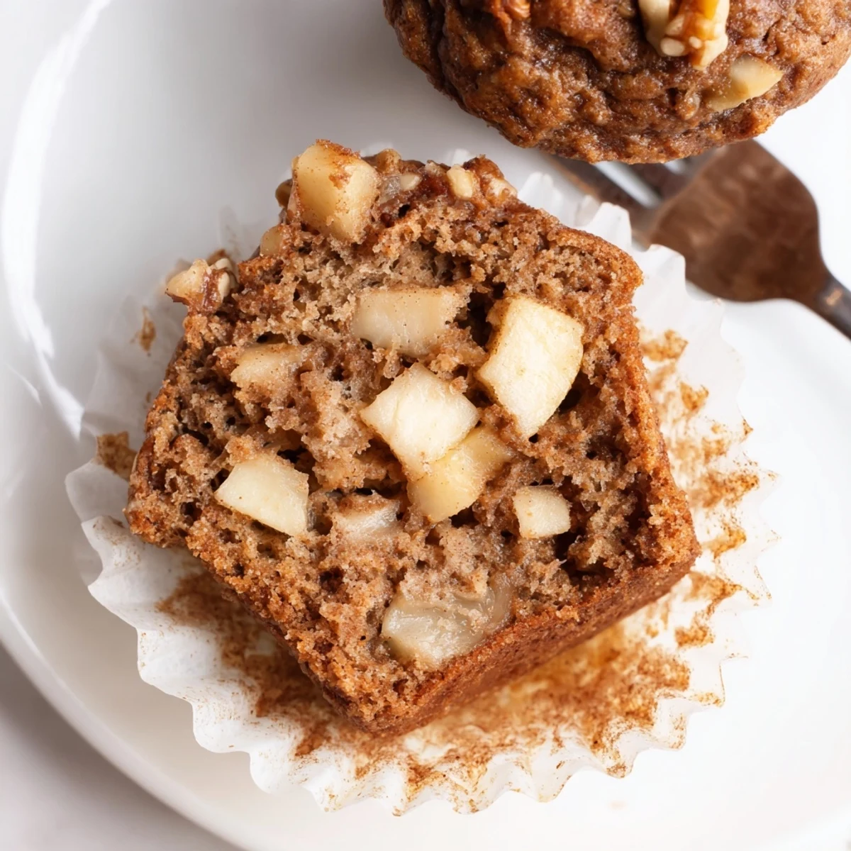 Healthy Apple Cinnamon Greek Yogurt Muffins cooling on wire rack, steam rising