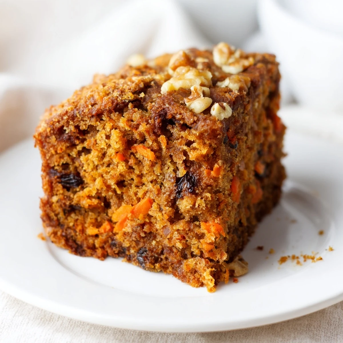 Golden gluten-free carrot cake made with hearty oats and sweet grated carrots cooling on wire rack