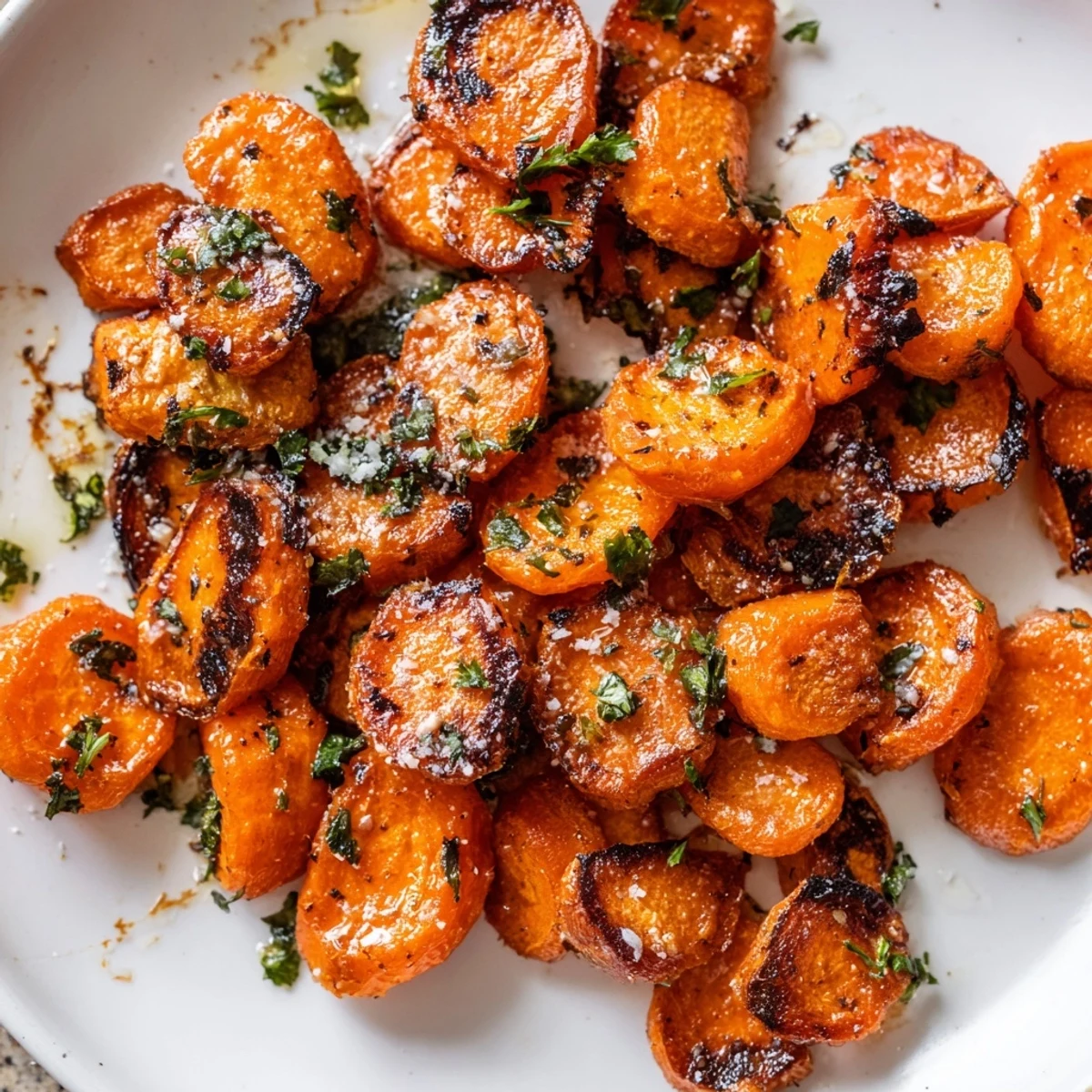 Warm Crispy Smashed Carrots with smoky paprika and a lemon wedge