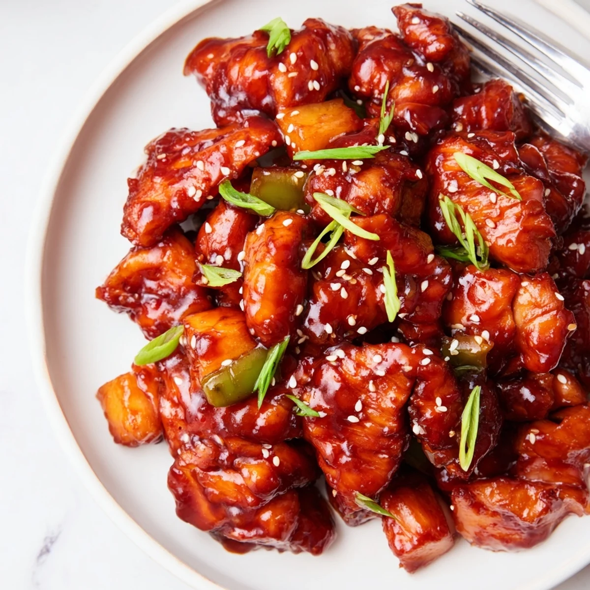Hearty Sweet Hawaiian Crockpot Chicken slow-cooked, tender pieces coated in tangy sauce