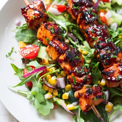 BBQ Chicken Skewer Salad